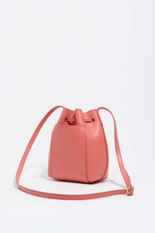 Bubblegum pink leather Bucket bag