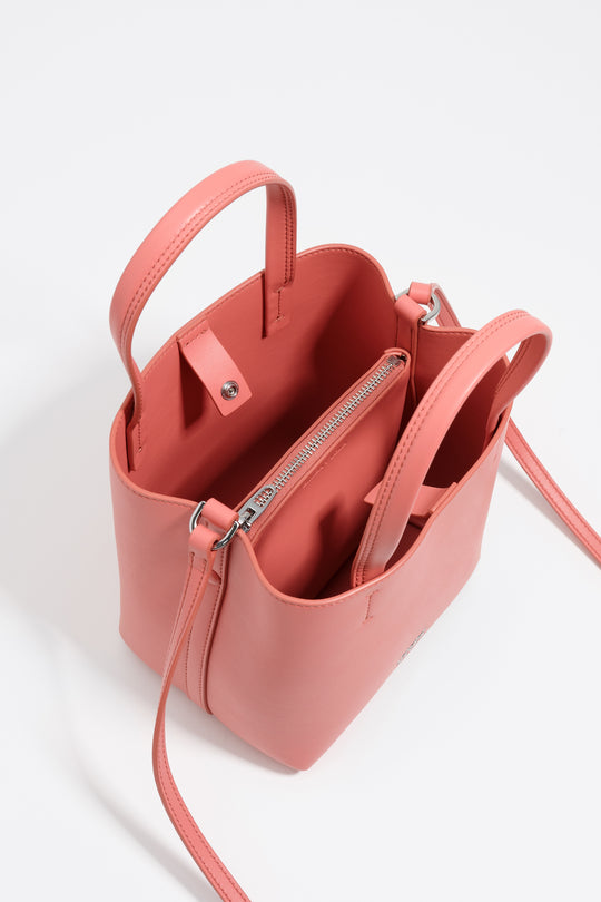 Small bubblegum pink leather Chihuahua bag
