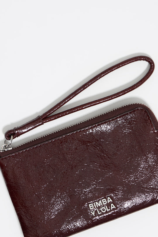 Small chestnut leather coin purse