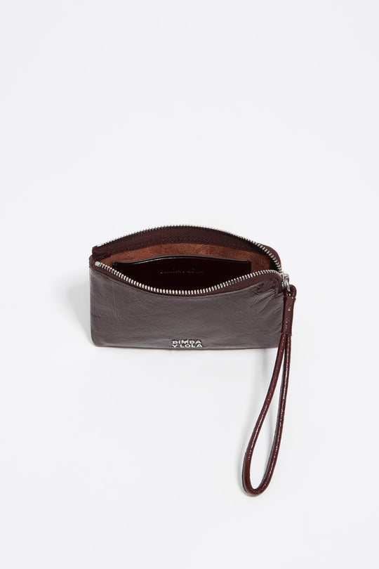 Small chestnut leather coin purse