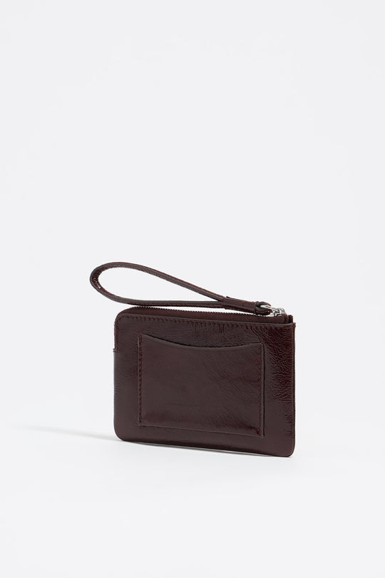 Small chestnut leather coin purse