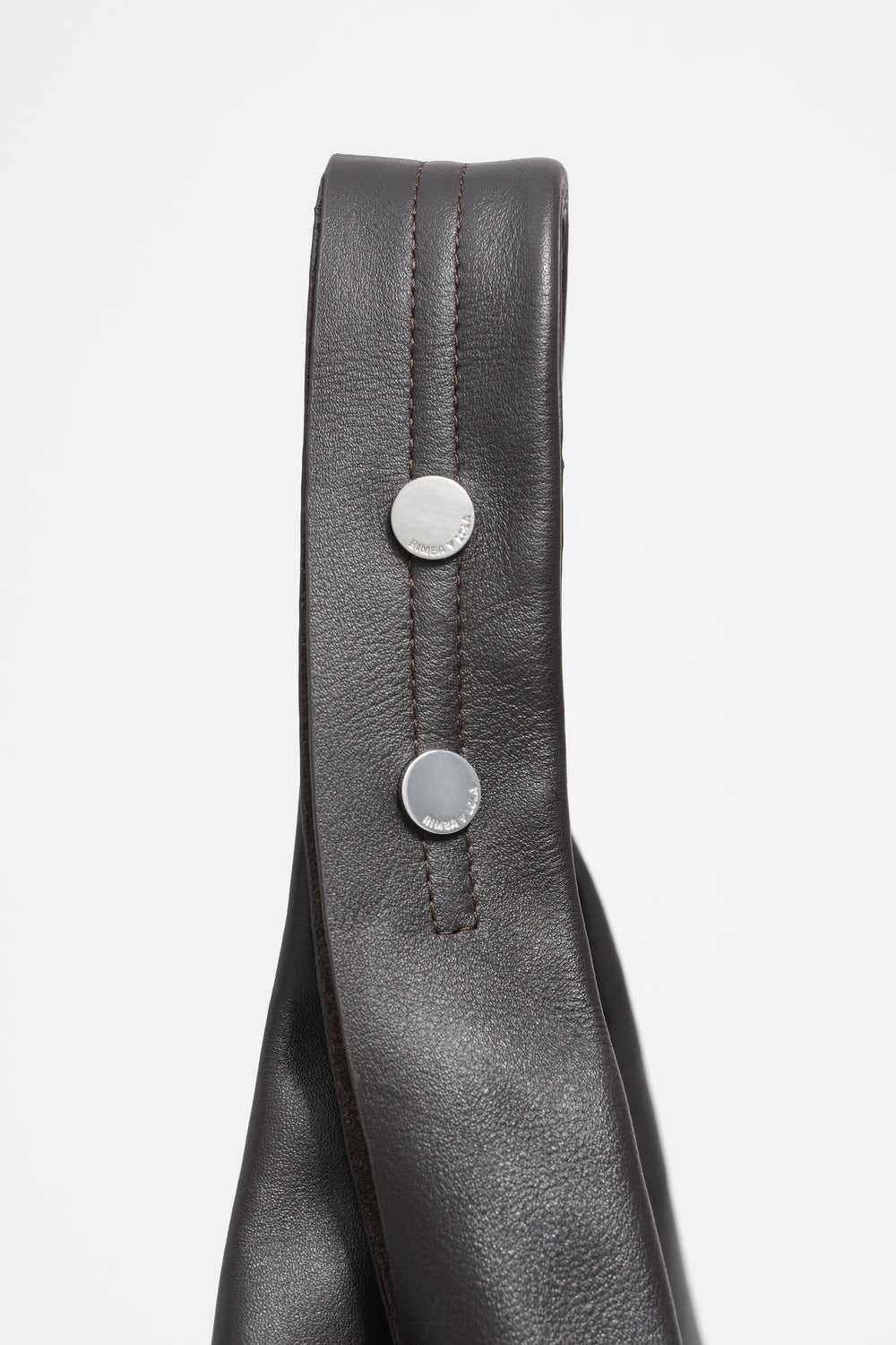Dark brown leather maxi Bikini Paper bag