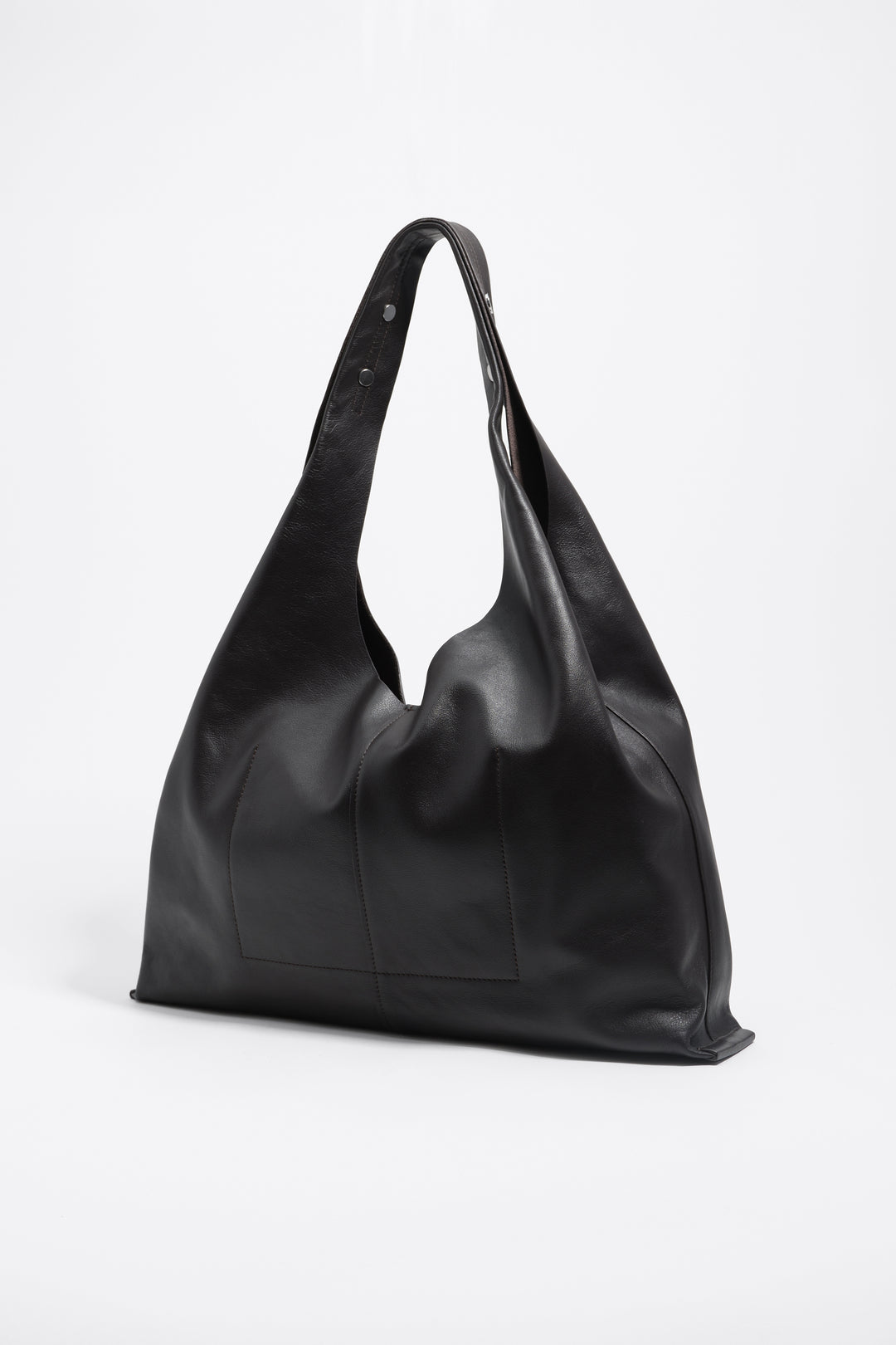 Dark brown leather maxi Bikini Paper bag