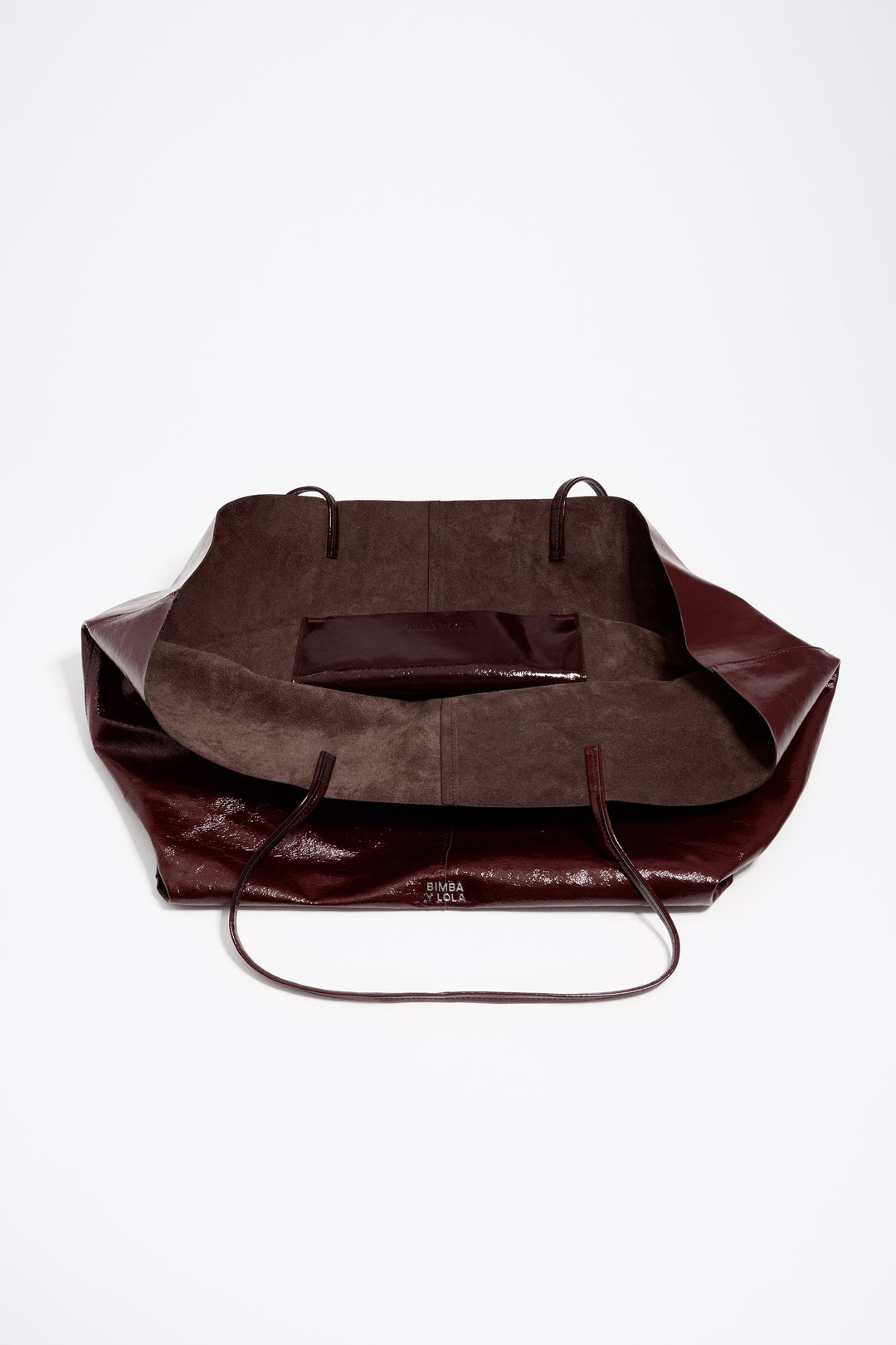 Chestnut leather maxi shopper bag