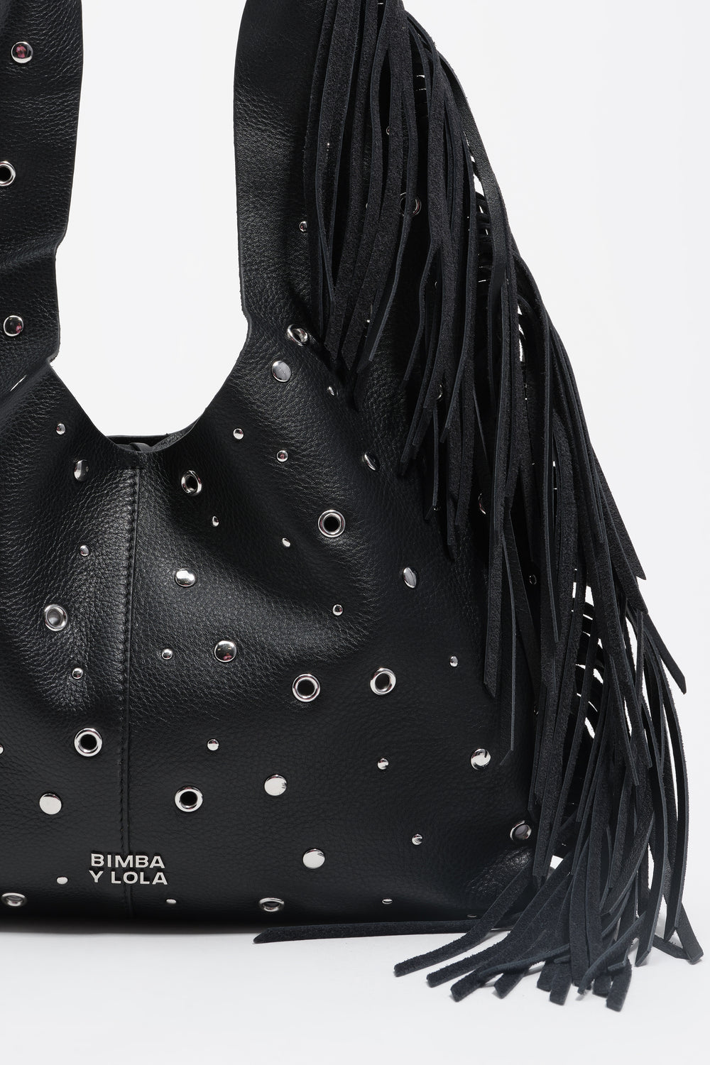 Black leather shoulder bag