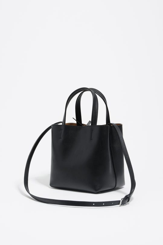 Small black leather Chihuahua bag