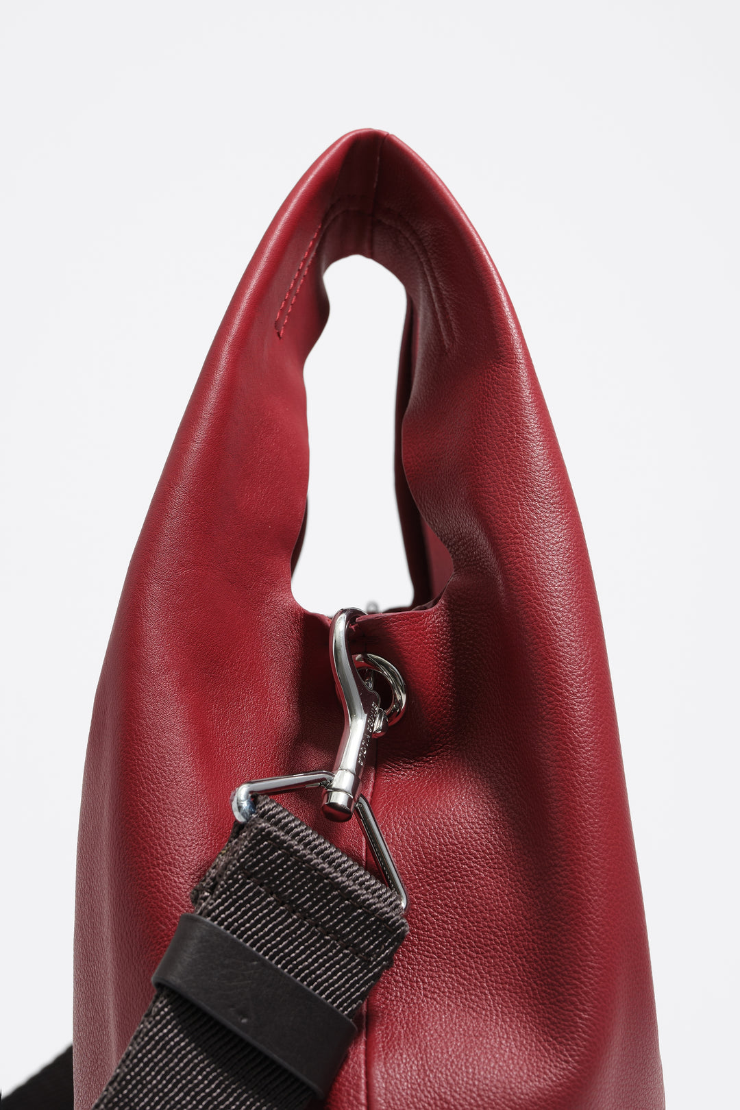 Medium red leather Paper bag