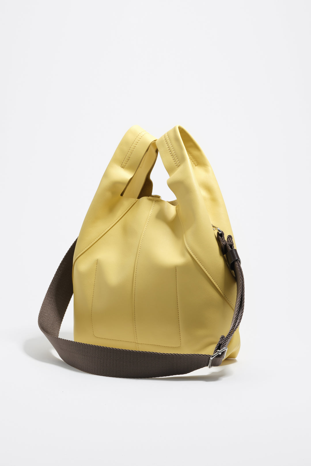Medium banana smooth leather Paper bag