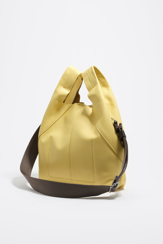 Medium banana smooth leather Paper bag