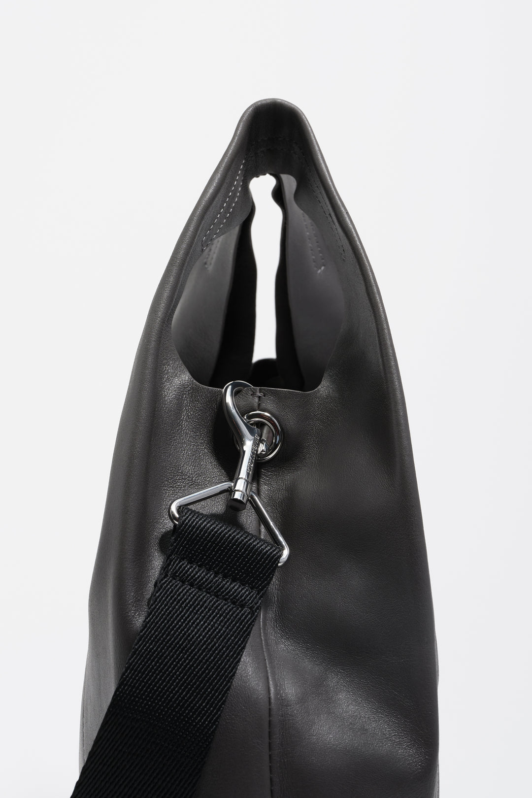 Medium gray leather Paper bag