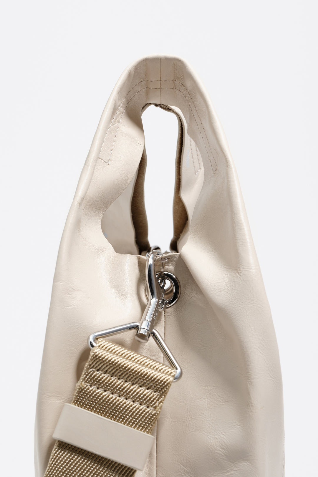 Medium ivory leather Paper bag
