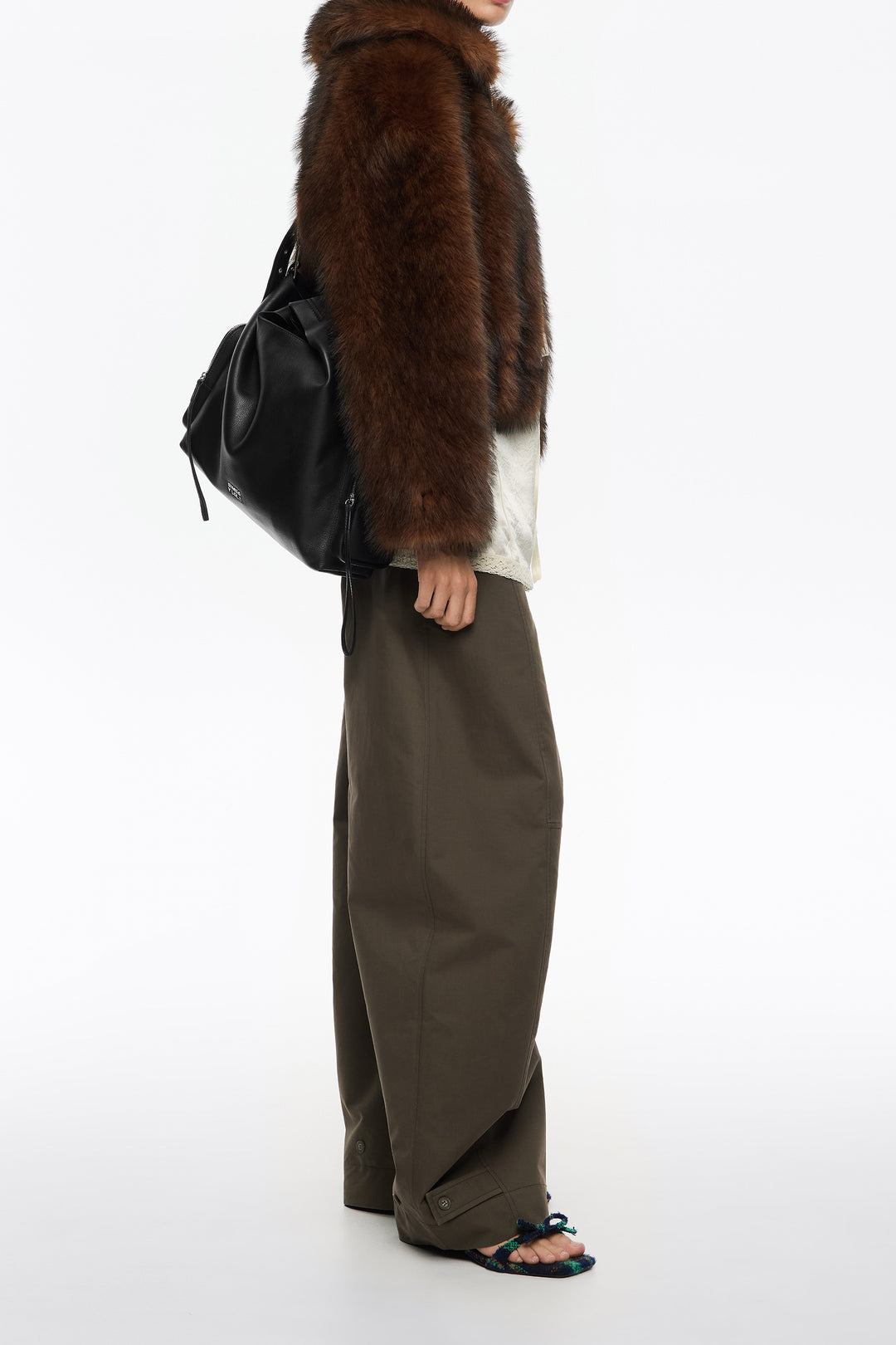 Black leather crossbody bag