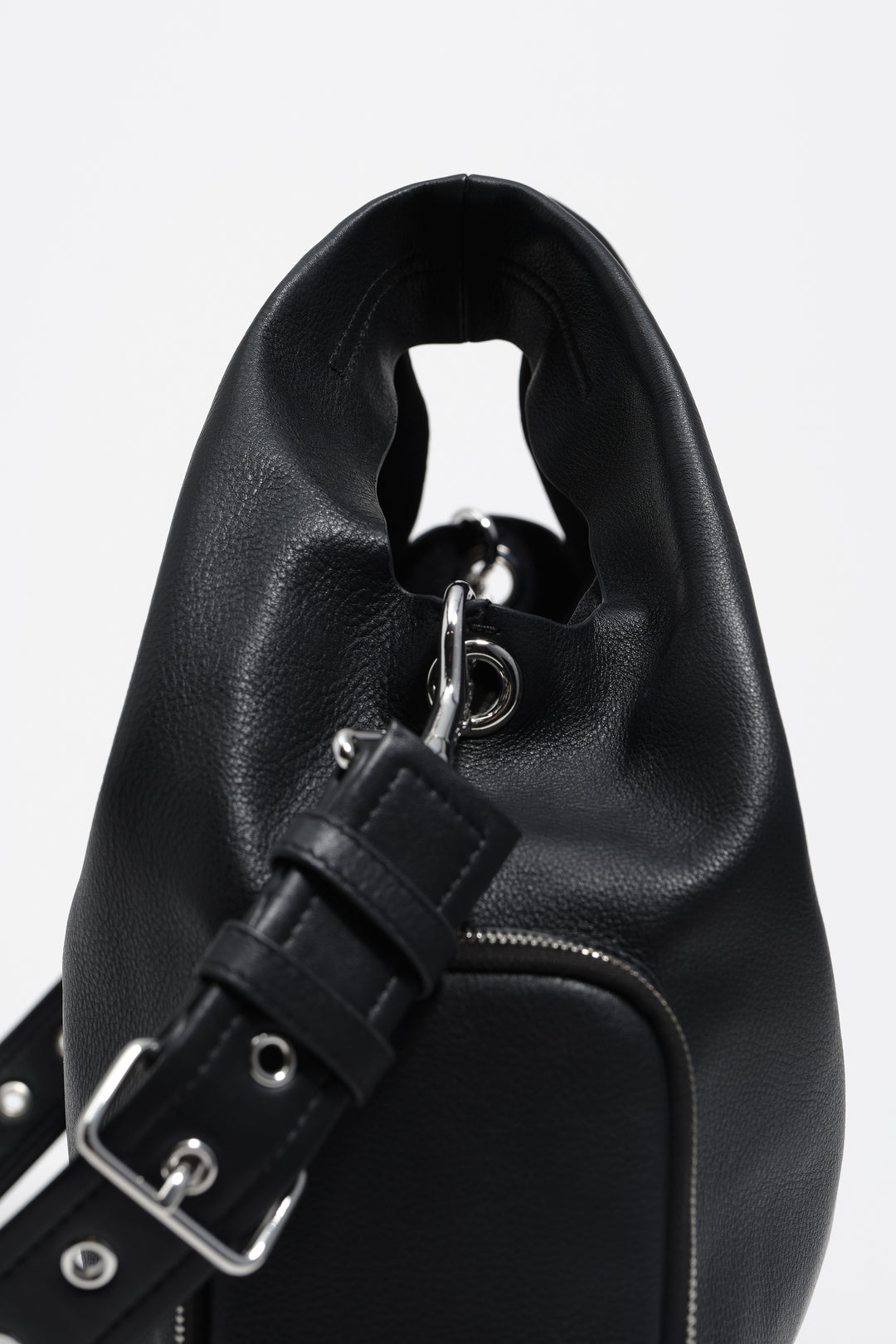 Black leather crossbody bag