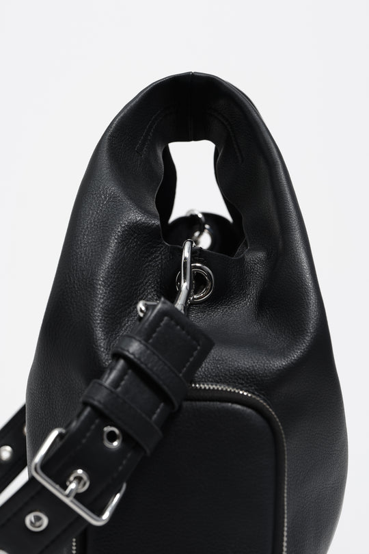 Black leather crossbody bag