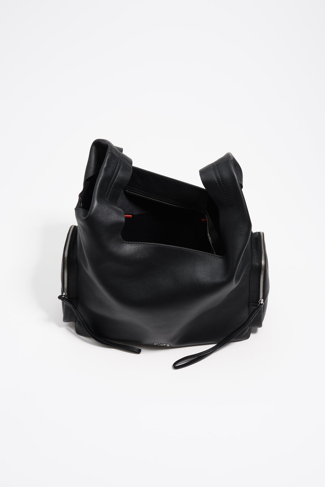 Black leather crossbody bag