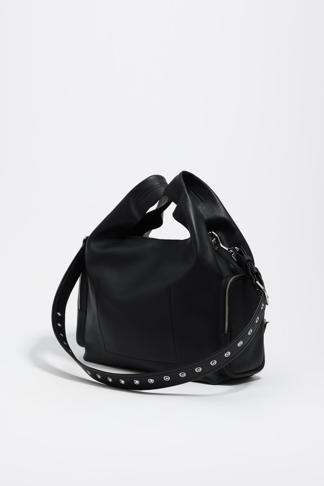 Black leather crossbody bag