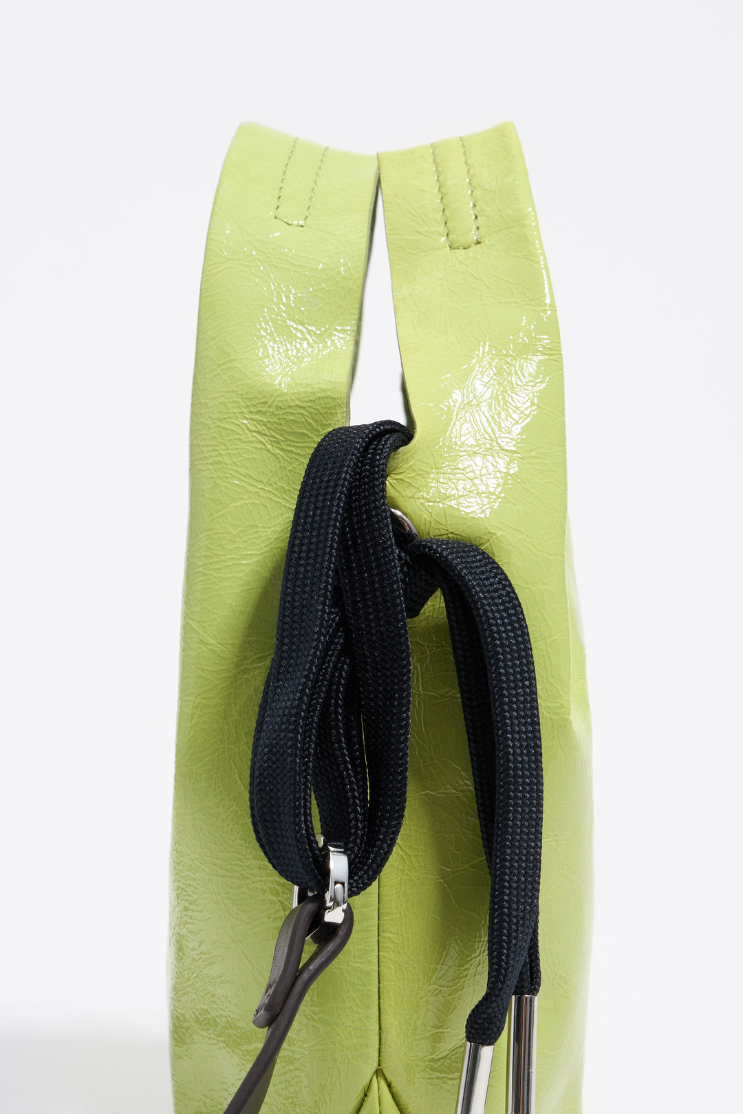 Lime leather mini Paper bag