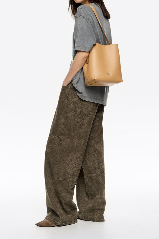Medium desert leather Carlino bag