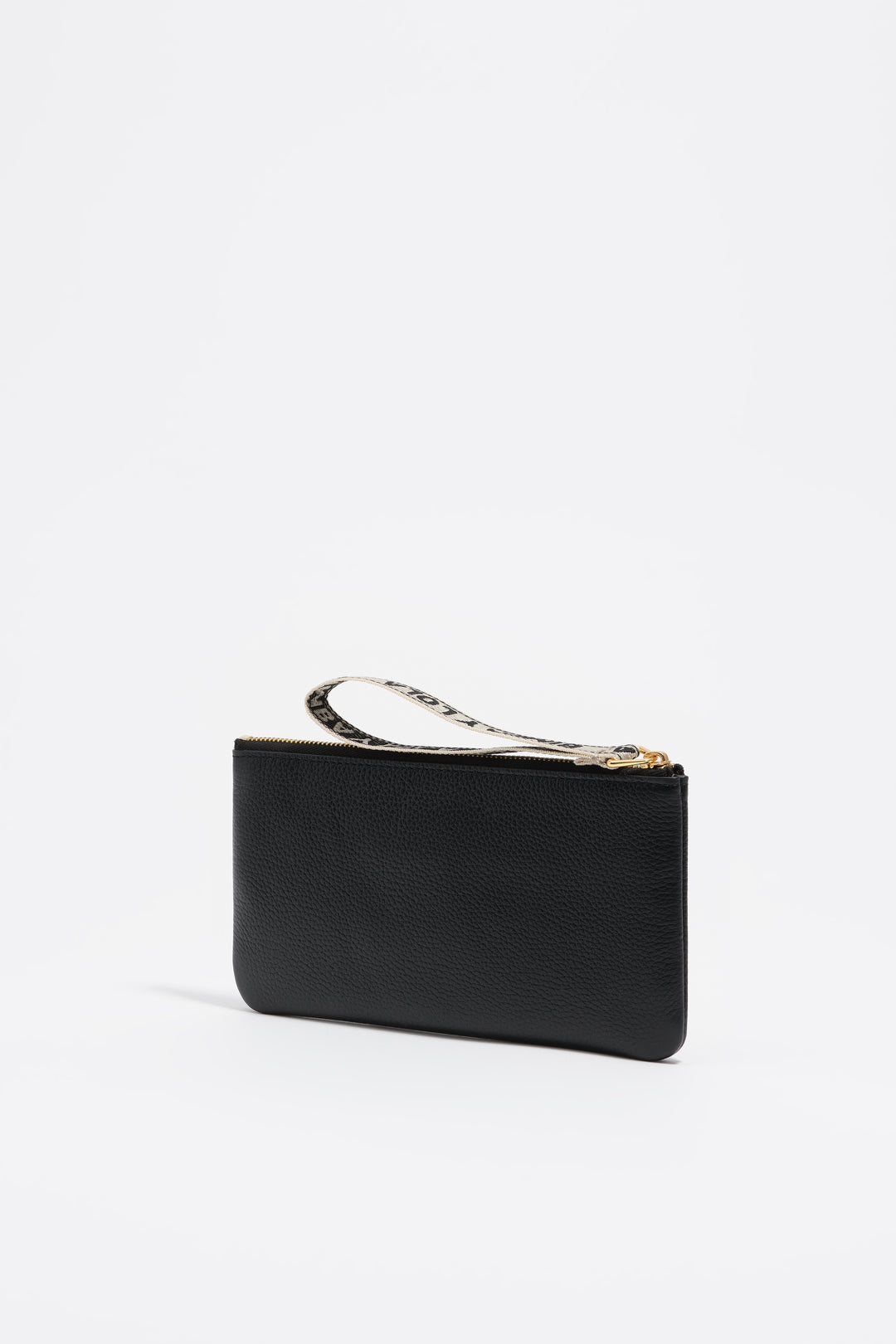 Large black leather purse