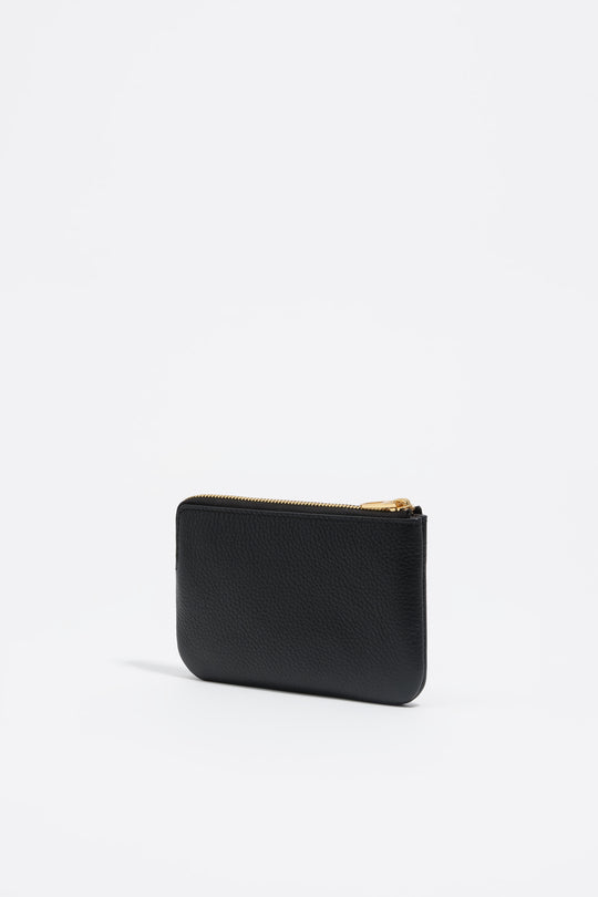 Small black leather purse