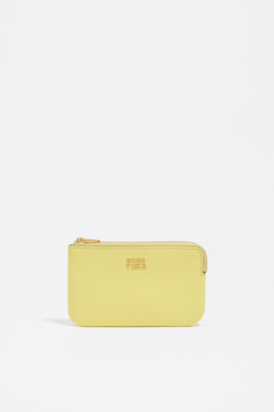 Small acid yellow leather coin purse
