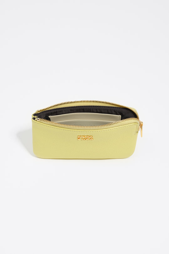 Small acid yellow leather coin purse