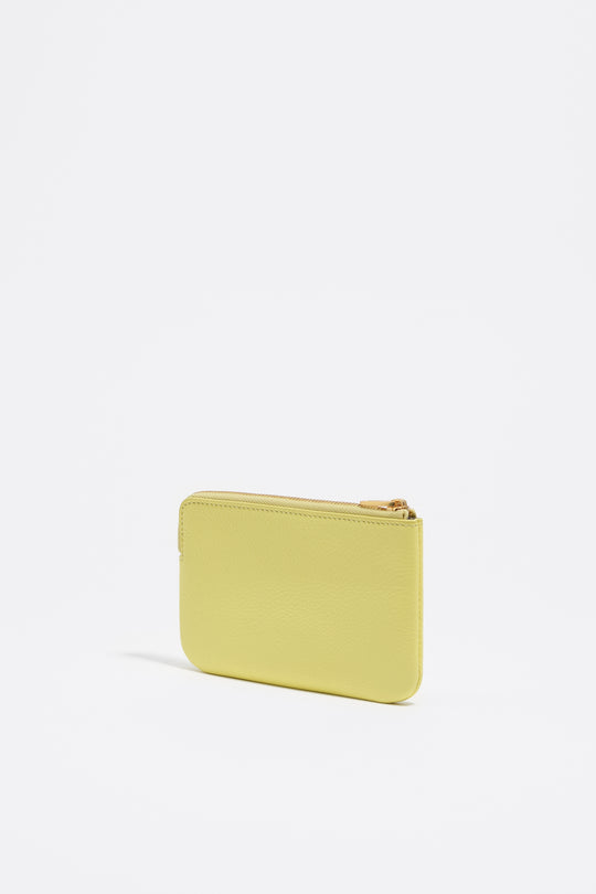 Small acid yellow leather coin purse