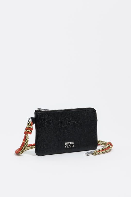 Black leather coin purse