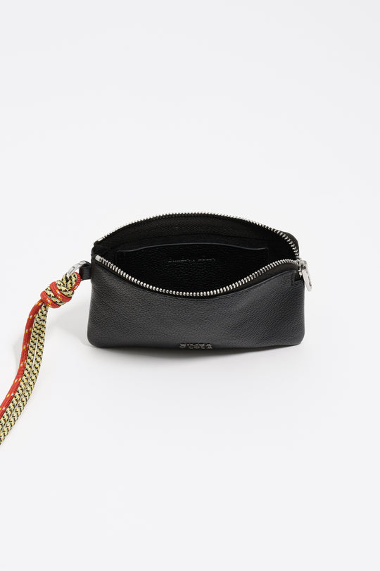 Black leather coin purse