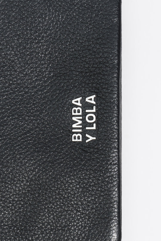 Black leather flap purse