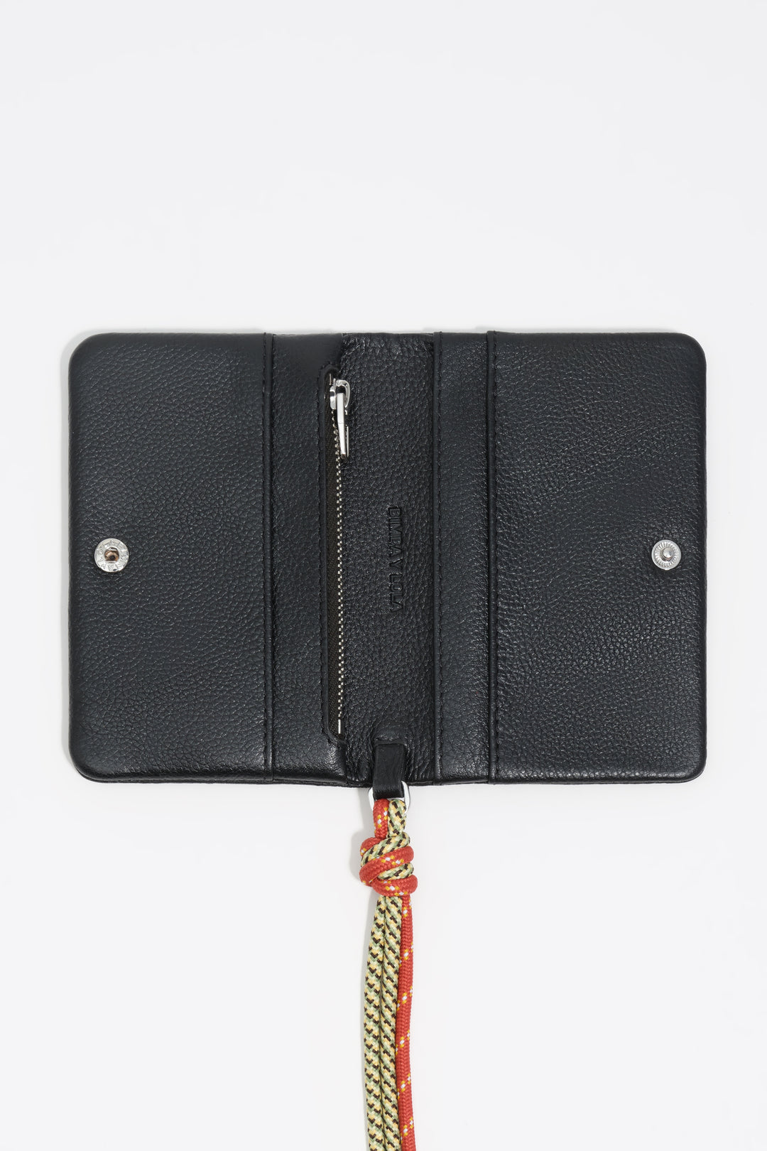 Black leather flap purse