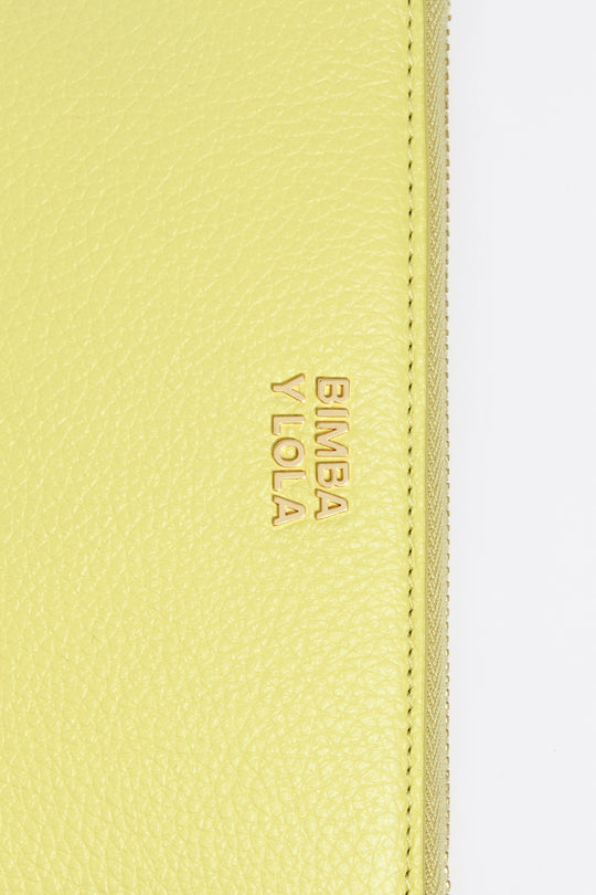 Medium acid yellow leather horizontal wallet