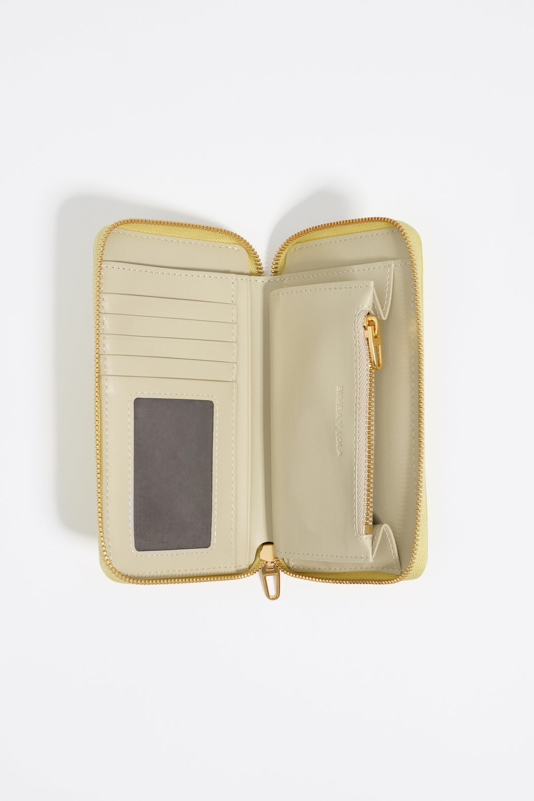 Medium acid yellow leather horizontal wallet