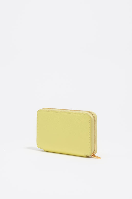 Medium acid yellow leather horizontal wallet