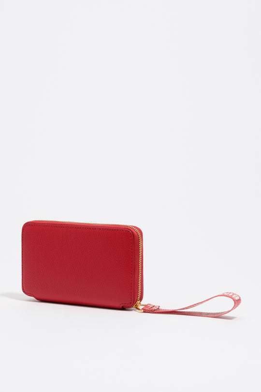 Medium red leather horizontal wallet