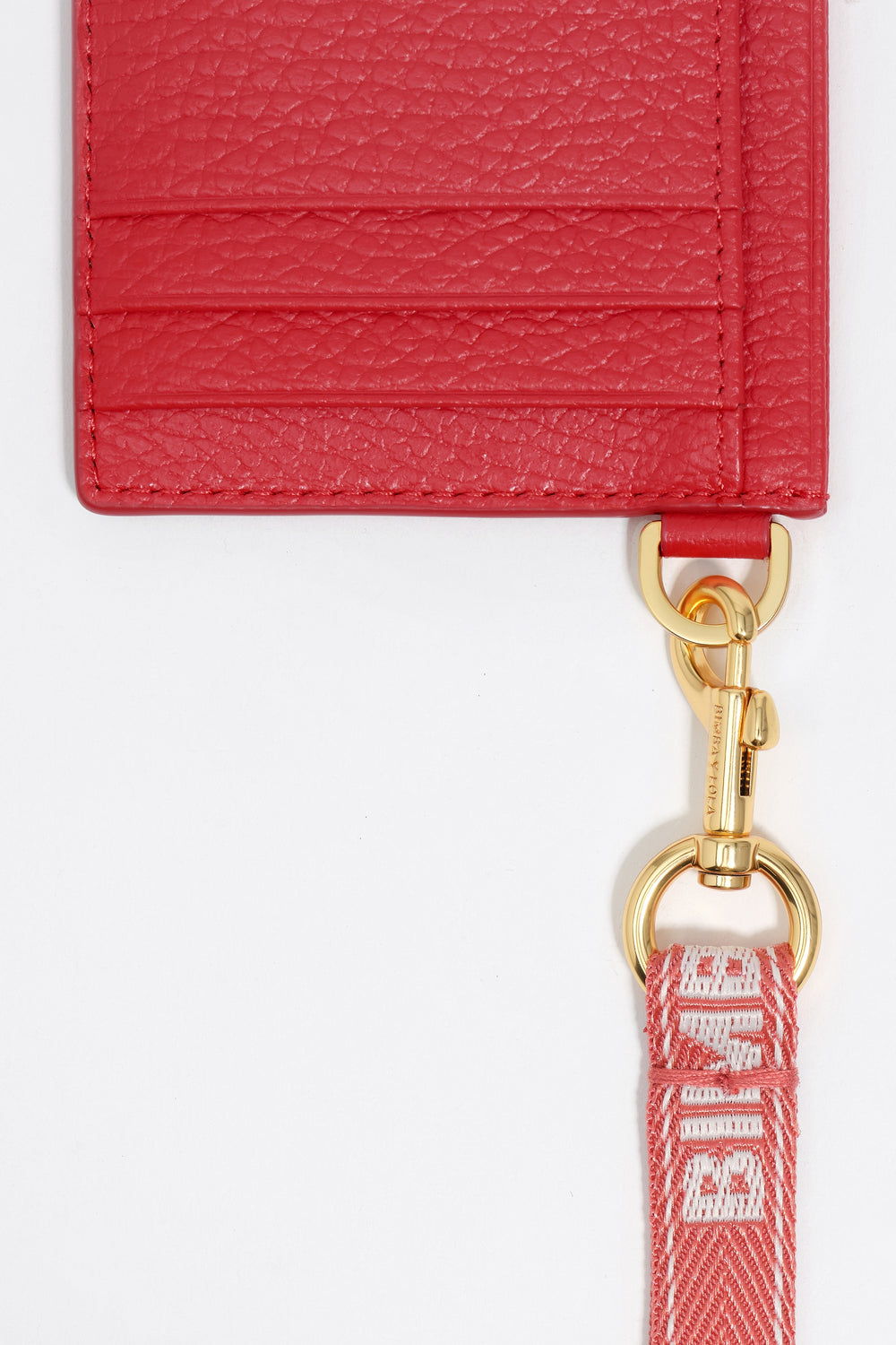 Red leather card holder
