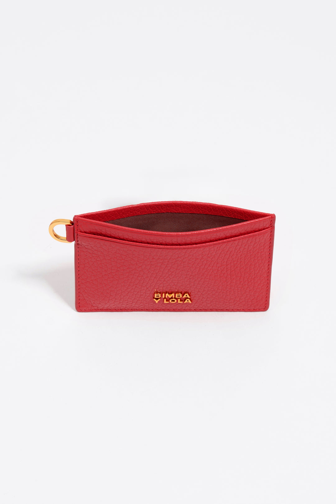 Red leather card holder