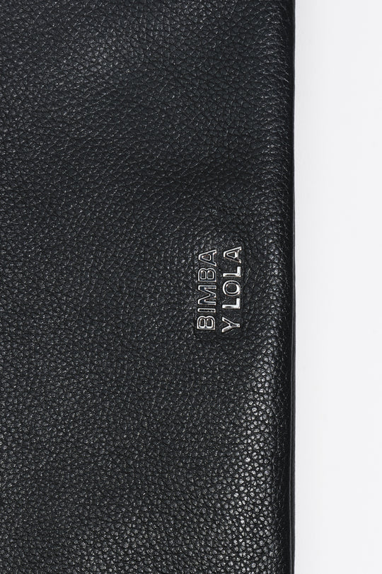 Mini black leather bag