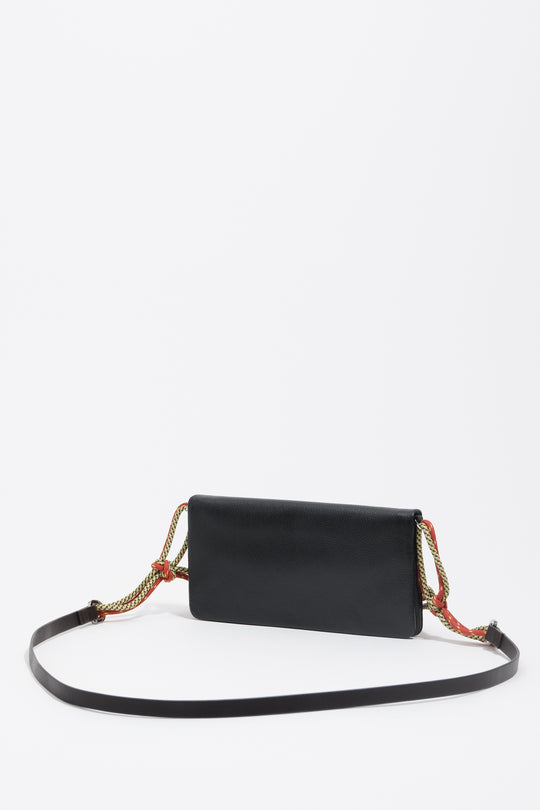 Mini black leather bag