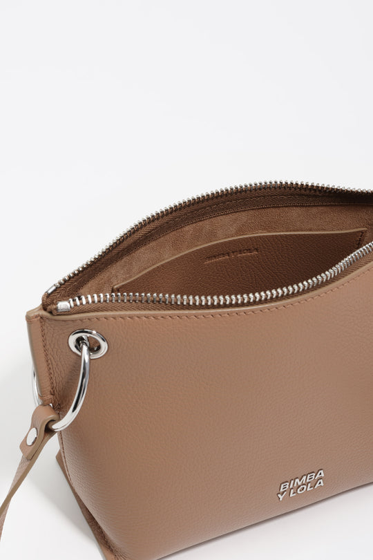 Medium light brown leather Trapecio bag