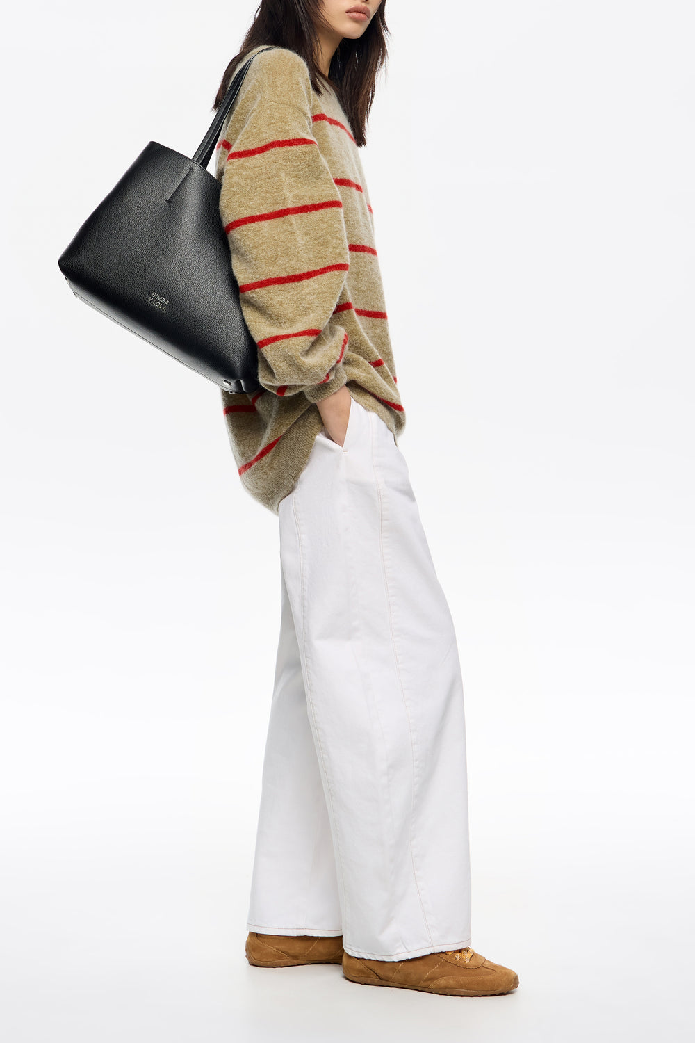 Large leather shopper bag