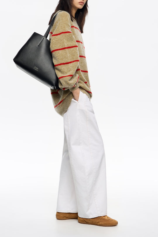 Large leather shopper bag