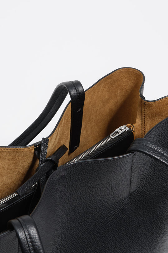 Large leather shopper bag