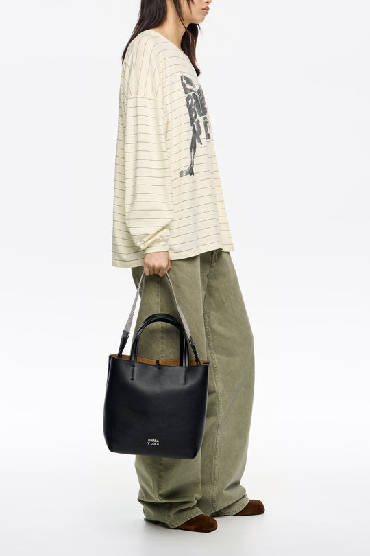 Black leather shoulder bag