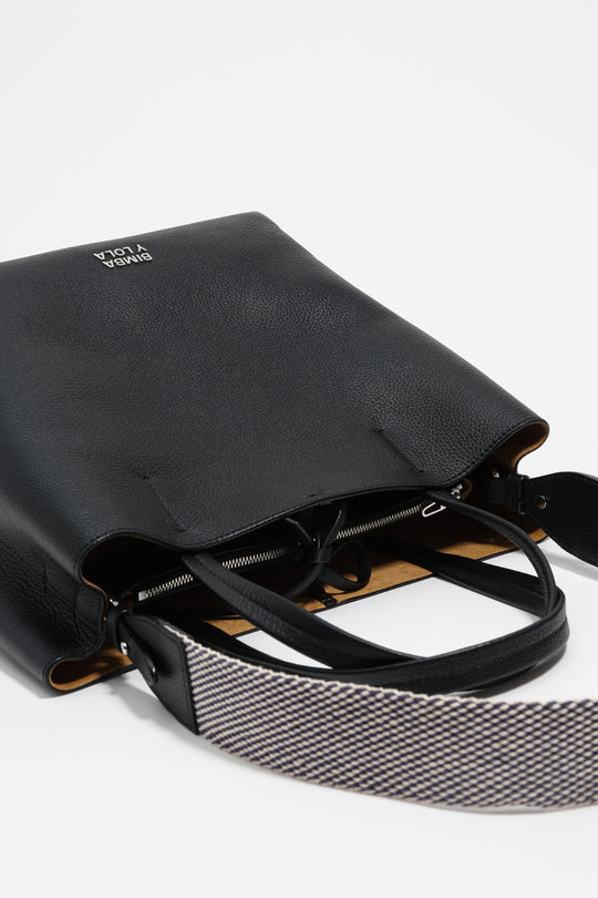 Black leather shoulder bag