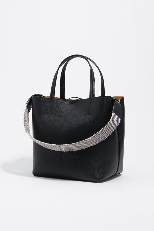 Black leather shoulder bag