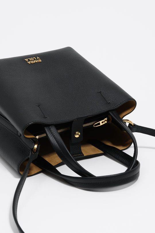 Black leather crossbody bag