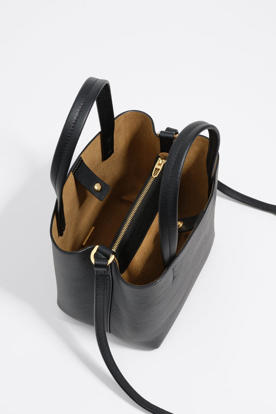 Black leather crossbody bag