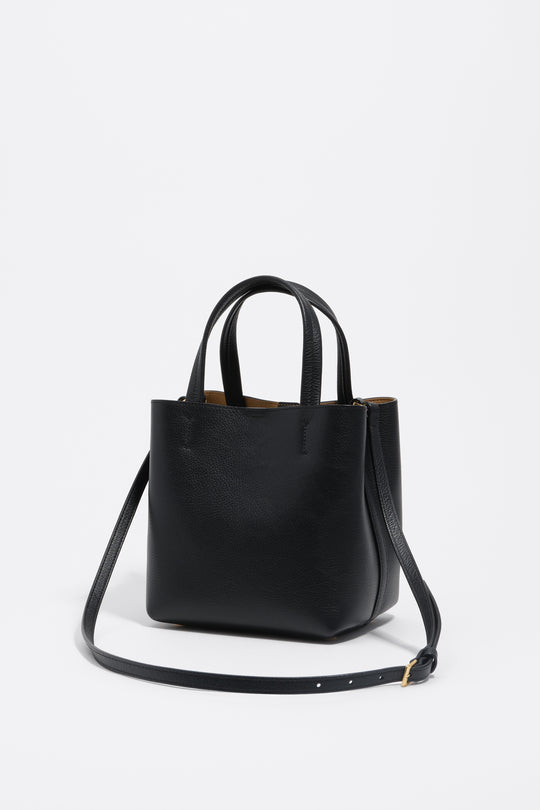 Black leather crossbody bag
