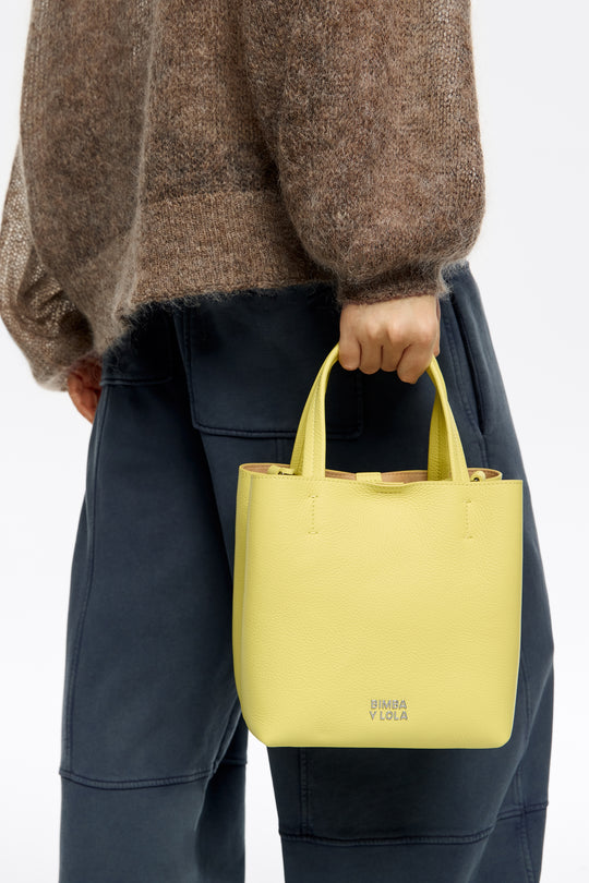 Acid yellow leather crossbody bag